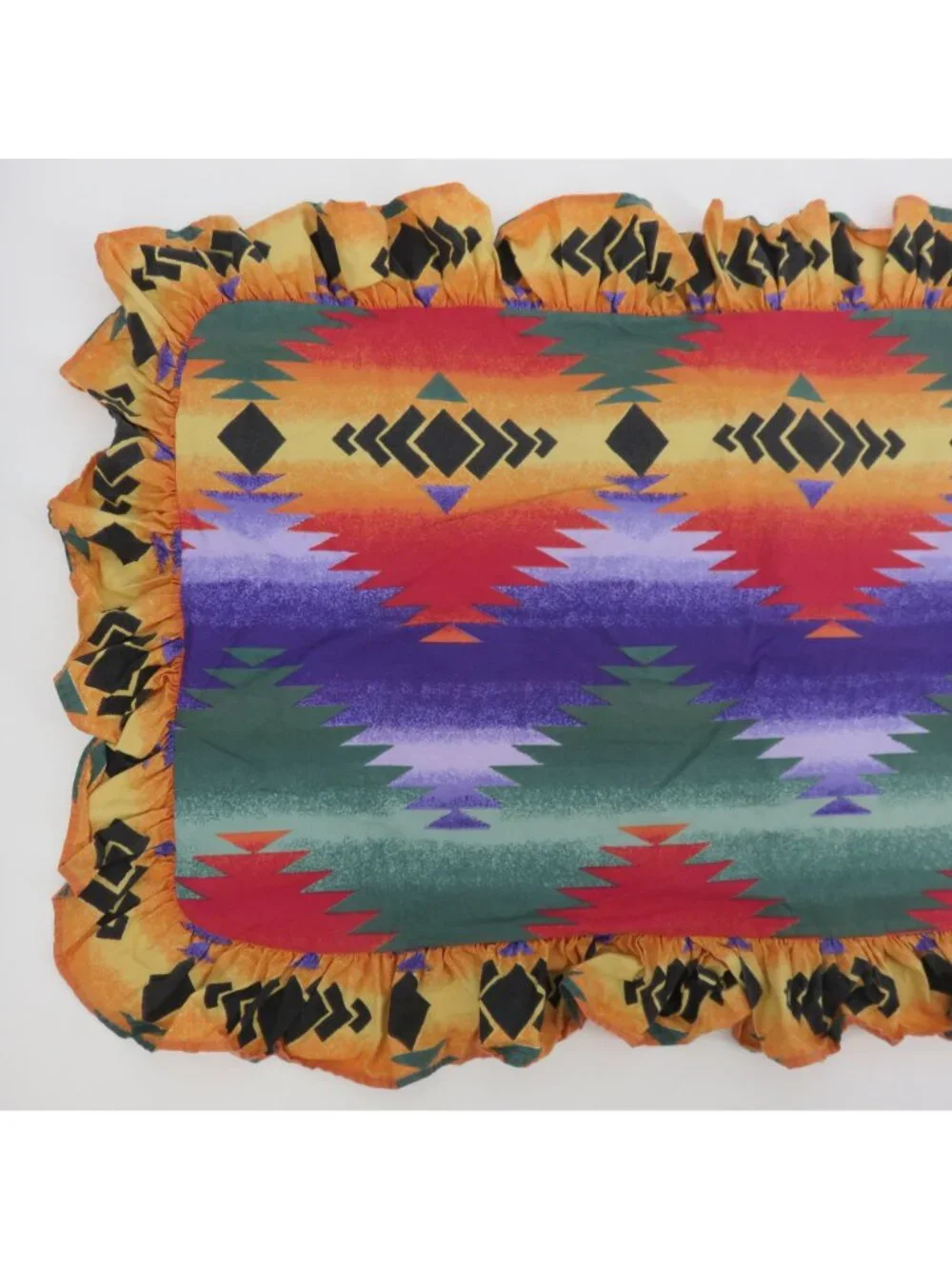 Ralph Lauren Canyon Bright Ruffle Rectangle Pillow Sham Southwestern Bedding VTG